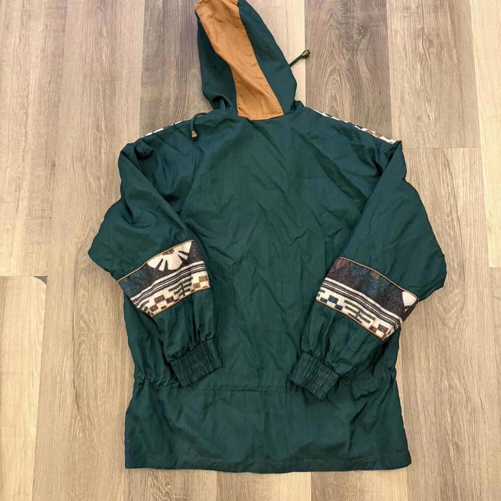 Vintage Ville Franche size M 90s Aztec Print Windbreaker Jacket #aztec - Picture 8 of 8